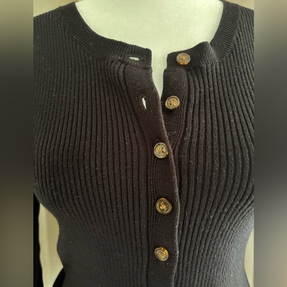 Moda International Classic Black Long Sleeve Knit Dress, size M - Picture 2 of 7